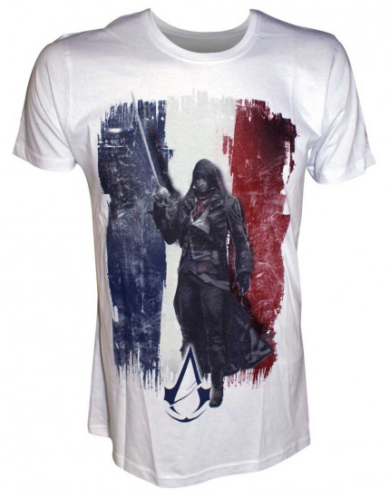 Assassins Creed Unity French Flag with Arno (T-Shirt) obrázok 1