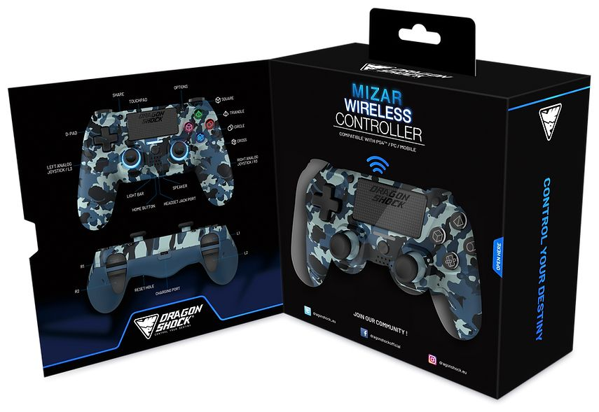 Dragonshock Mizar Wireless Controller Blue Camo (PS4/PC)