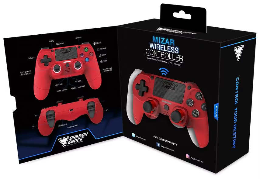 Dragonshock Mizar Wireless Controller Red (PS4/PC)